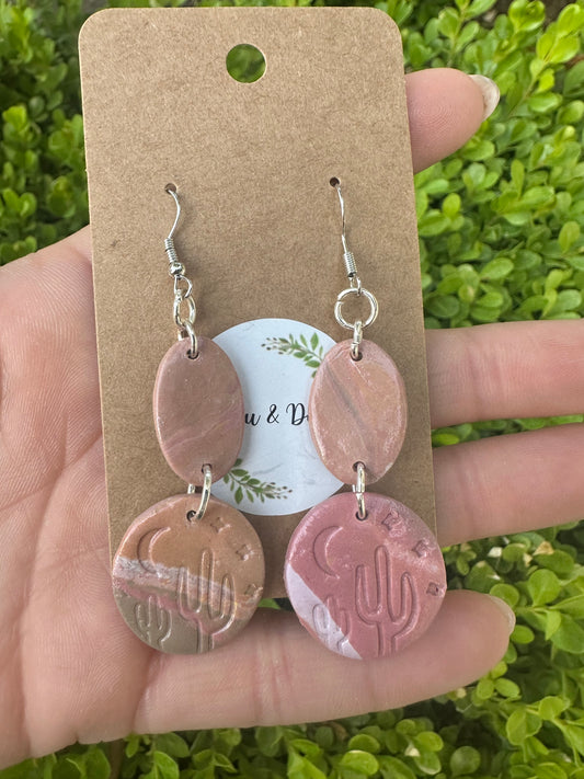 Small dessert scene clay earrings