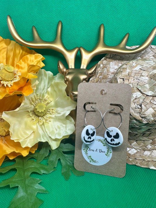 🎃pumpkin king earrings on silver hoops🎃