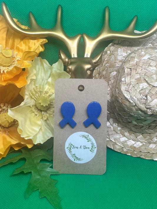 💙Alopecia Ribbon Large clay studs💙