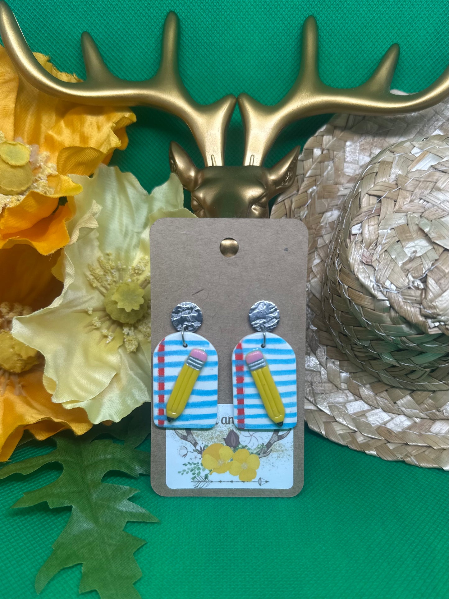 ✏️pencil & paper dangle earrings on silver✏️