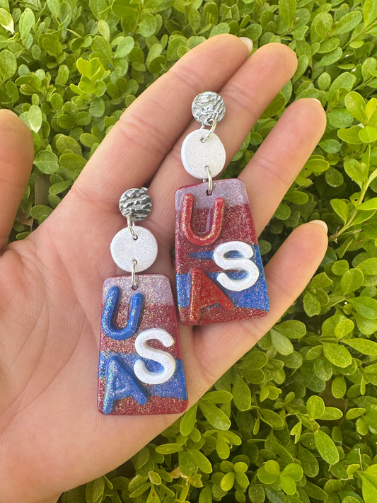 Medium USA clay earrings