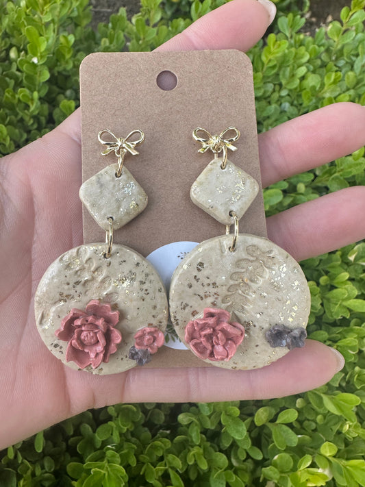 Large clay earrings