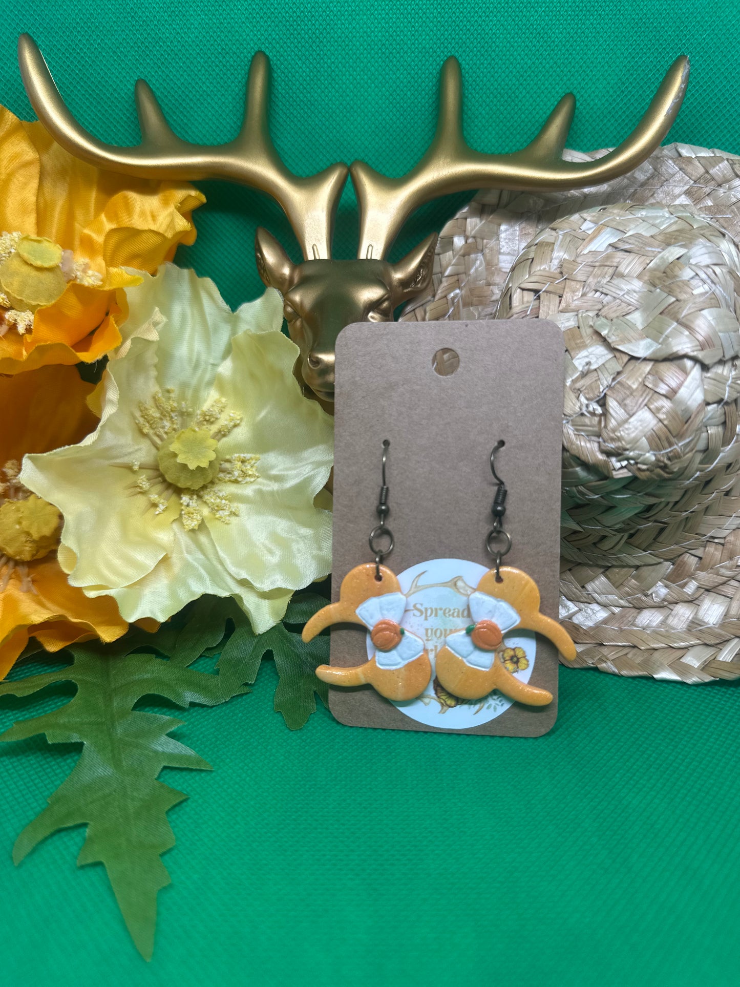 🐭Fall mouse ears dangle earrings on antique shepherd hooks🐭