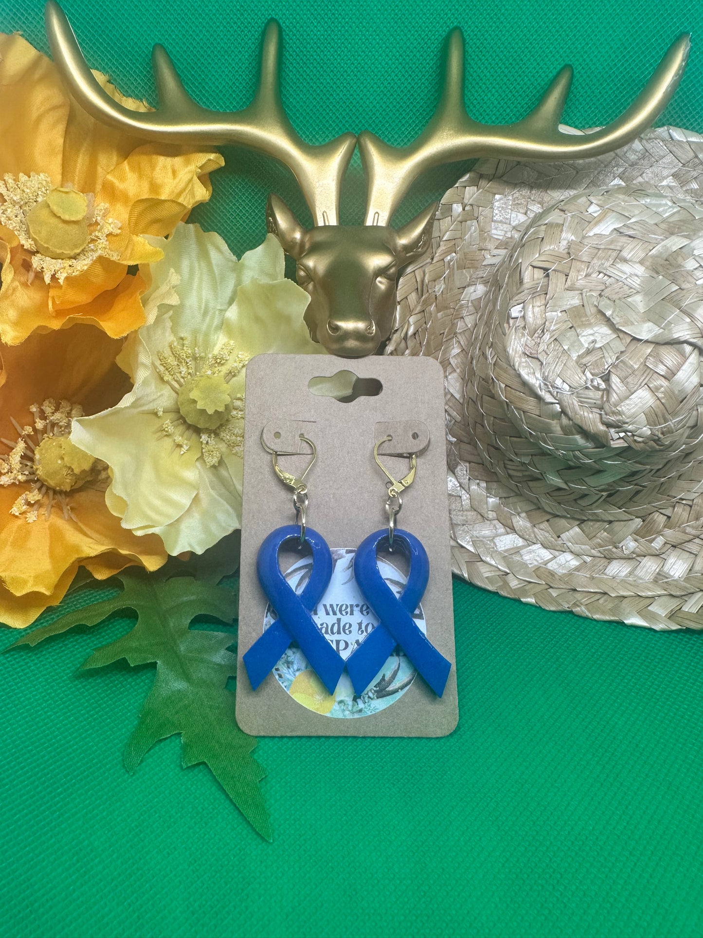 💙Large Alopecia Awareness ribbon clay earrings💙