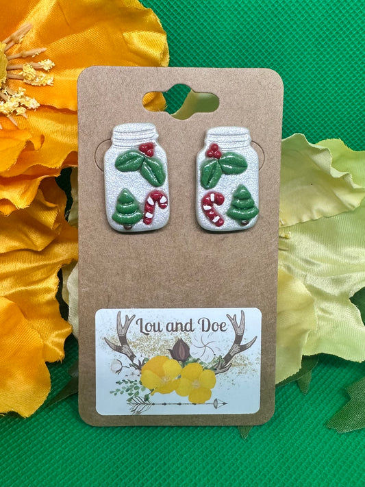 🫙holiday mason jar studs🫙