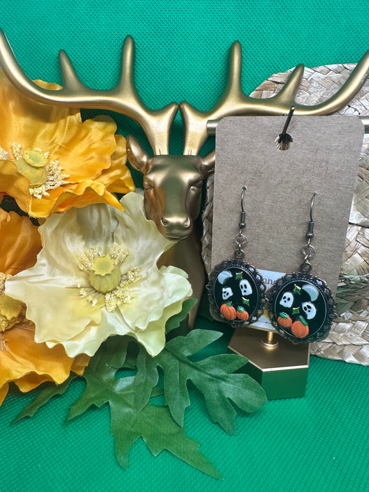 🎃antique vintage fall scene dangle earrings🎃